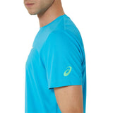 Asics Men's Court Graphic Tee Top (Digital Aqua/Brilliant White) - RacquetGuys.ca