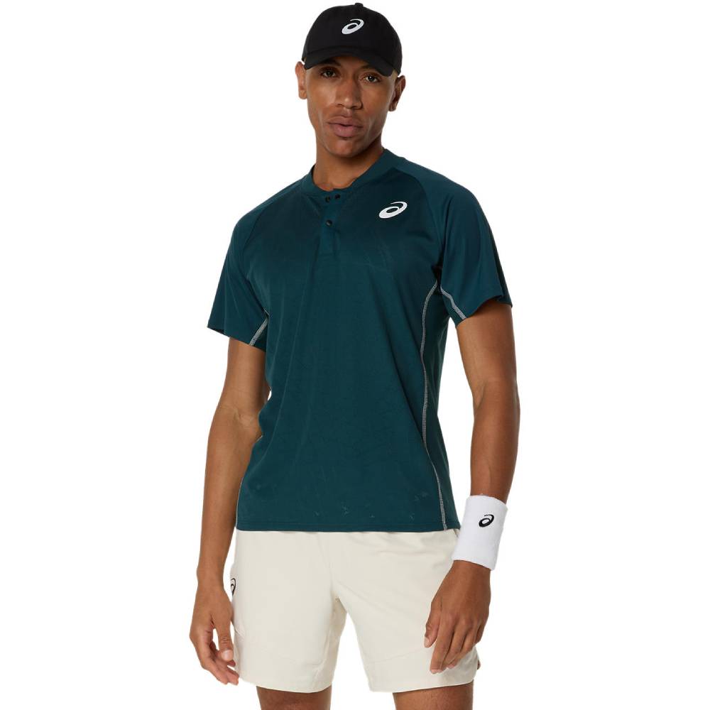 Asics Men's Match Actibreeze Polo Shirt (Saxon Green) - RacquetGuys.ca