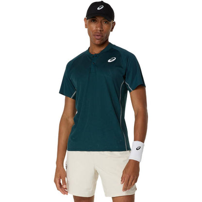 Asics Men's Match Actibreeze Polo Shirt (Saxon Green) - RacquetGuys.ca