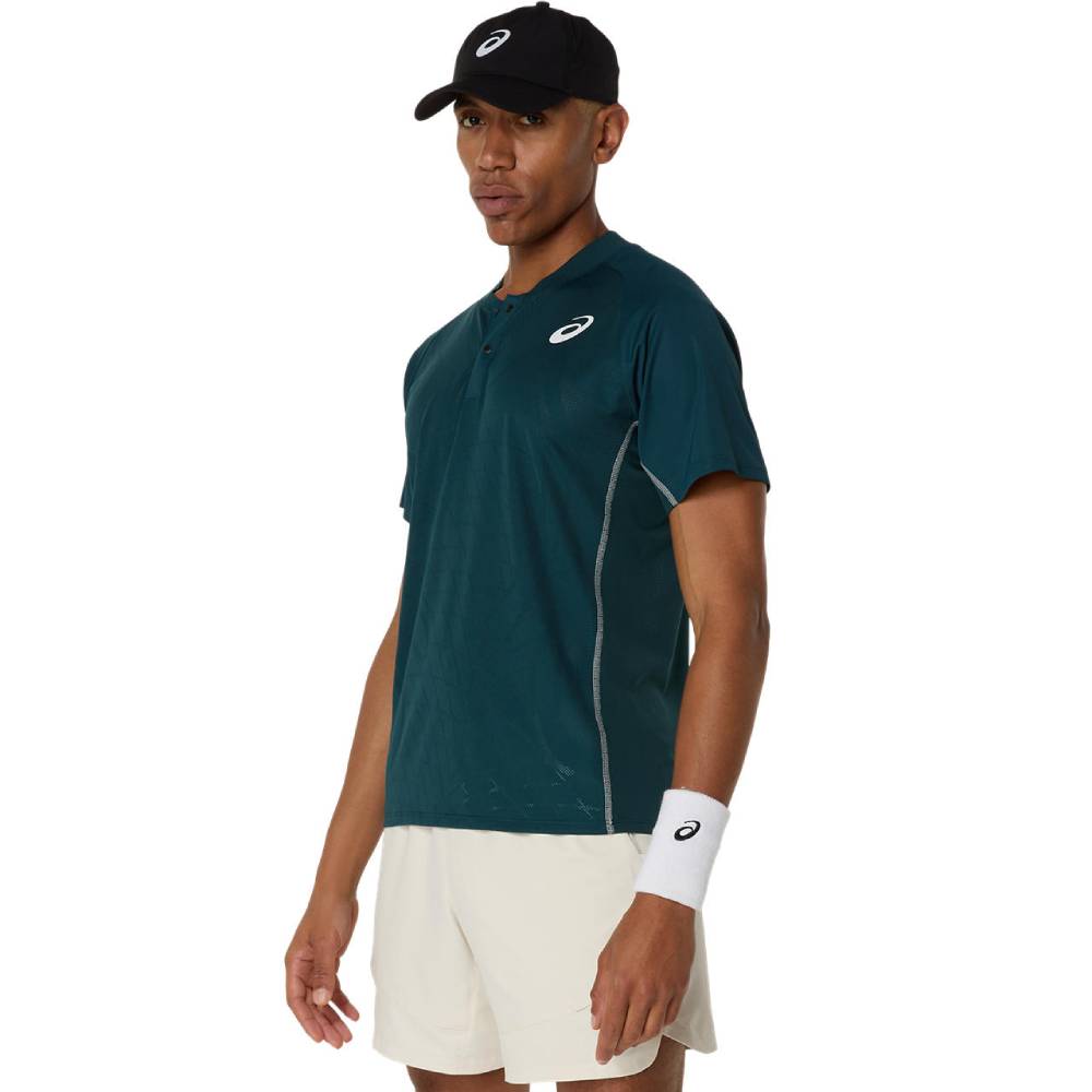Asics Men's Match Actibreeze Polo Shirt (Saxon Green) - RacquetGuys.ca