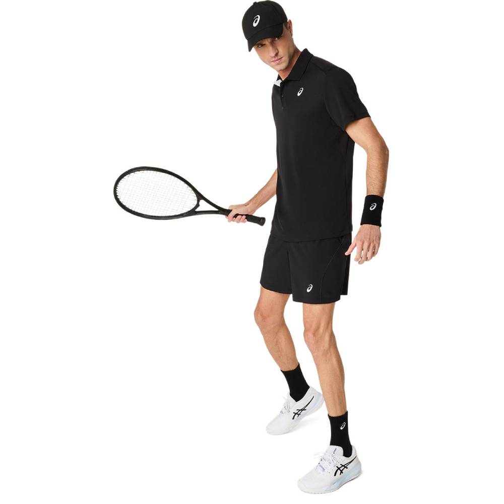 Asics Men's Court Polo Shirt (Performance Black) - RacquetGuys.ca
