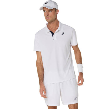 Asics Men's Court Polo Shirt (Brilliant White) - RacquetGuys.ca