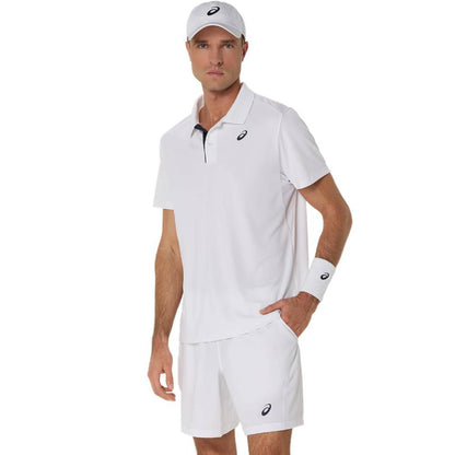 Asics Men's Court Polo Shirt (Brilliant White) - RacquetGuys.ca