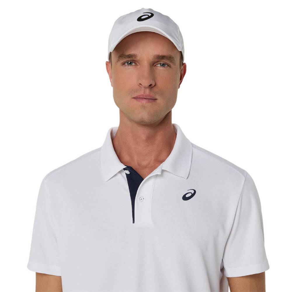 Asics Men's Court Polo Shirt (Brilliant White) - RacquetGuys.ca