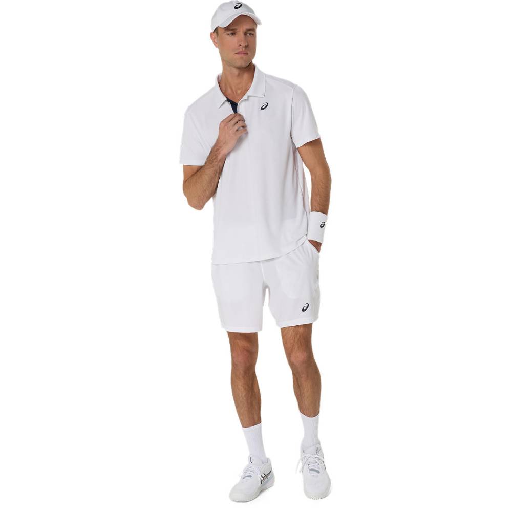 Asics Men's Court Polo Shirt (Brilliant White) - RacquetGuys.ca