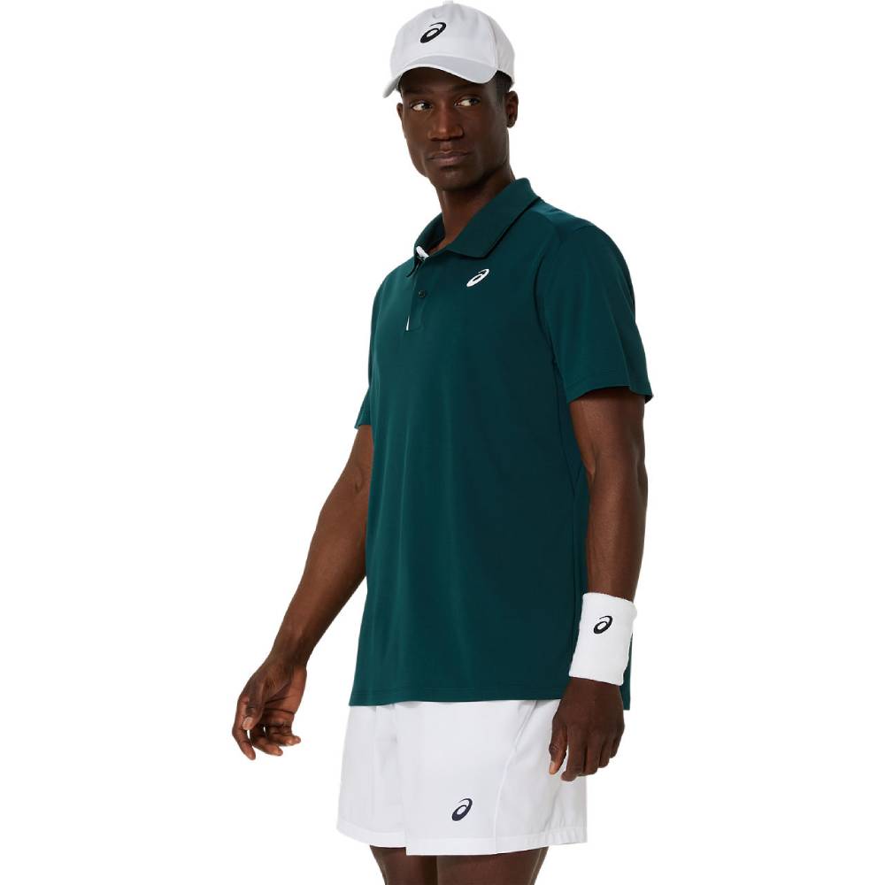 Asics Men's Court Polo Shirt (Saxon Green) - RacquetGuys.ca