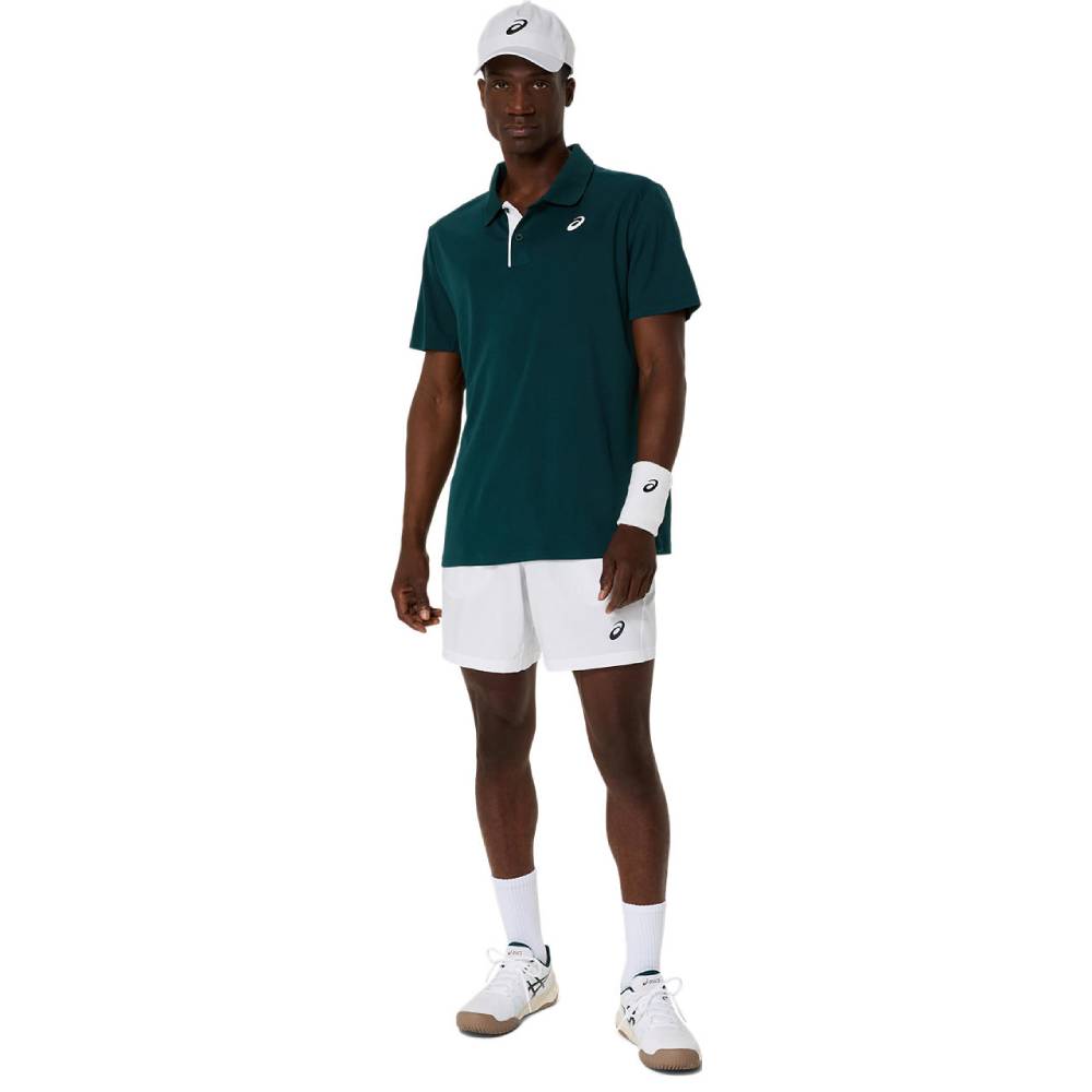 Asics Men's Court Polo Shirt (Saxon Green) - RacquetGuys.ca
