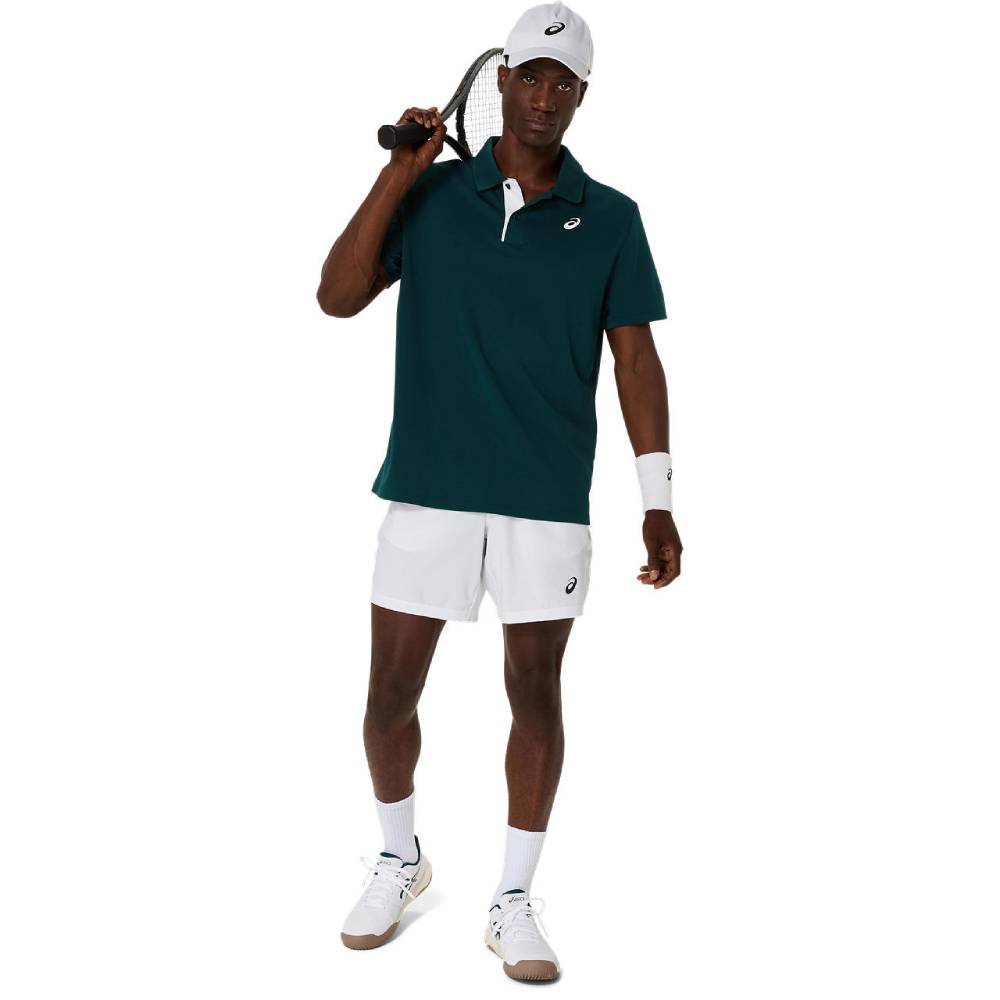 Asics Men's Court Polo Shirt (Saxon Green) - RacquetGuys.ca
