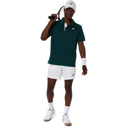 Asics Men's Court Polo Shirt (Saxon Green) - RacquetGuys.ca