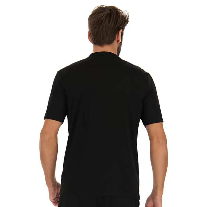 Lotto Men's Core Tee Top (Black) - RacquetGuys.ca