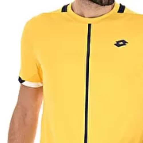Lotto Men's Top IV Tee Top (Saffron/Navy Blue) - RacquetGuys.ca