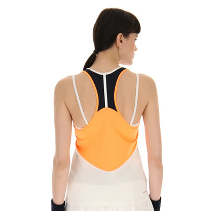 Lotto Women's Top IV Tank Top (Bright White/Orange) - RacquetGuys.ca