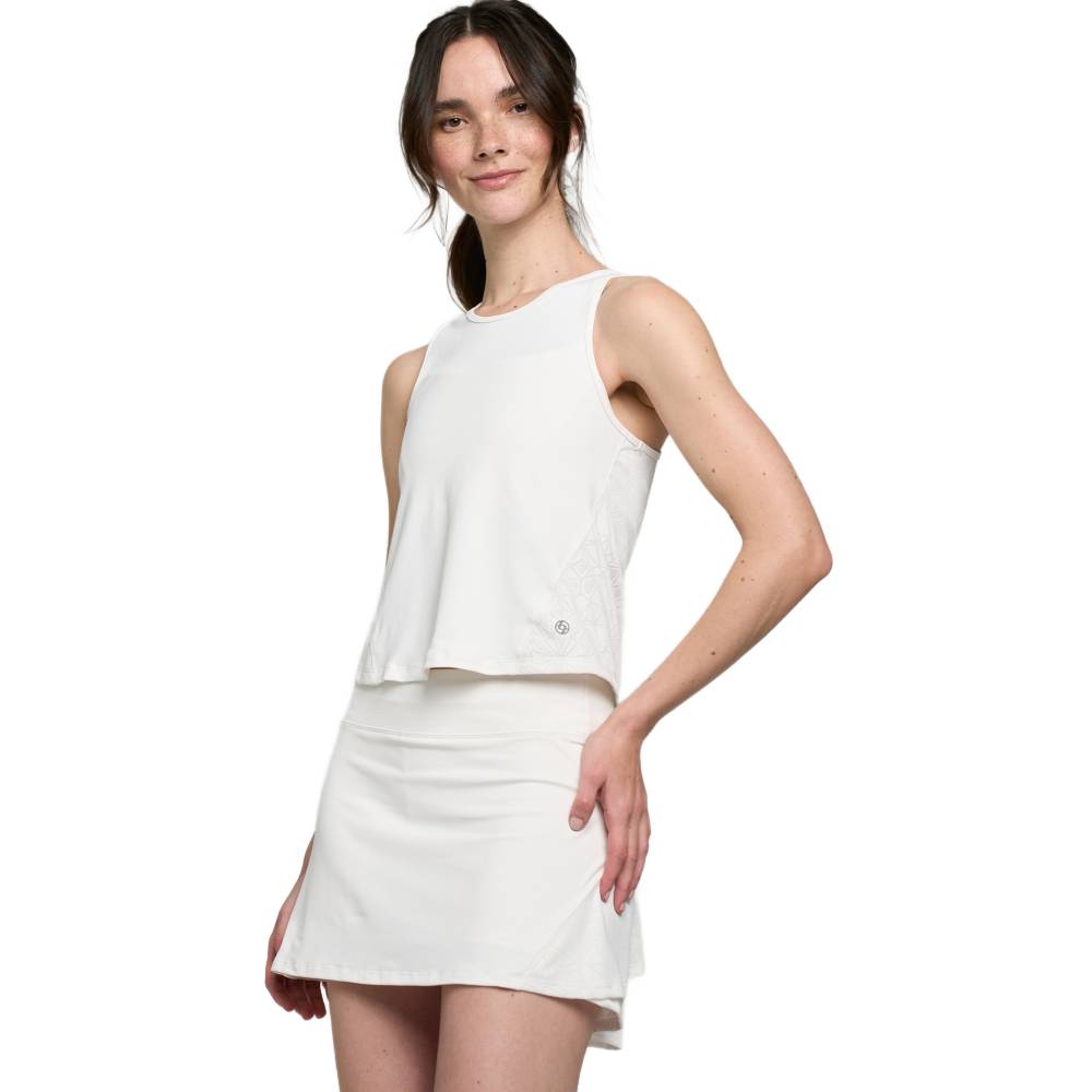 Lija Women's Elite Baton Tank (White) - RacquetGuys.ca