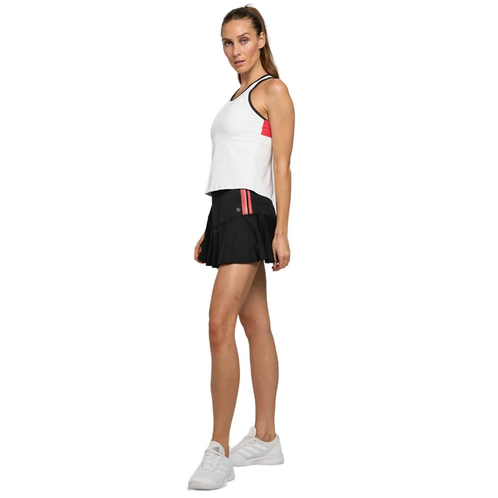 Lija Women's Elite Star Tank Top (White/Black/Cayenne) - RacquetGuys.ca