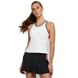 Lija Women's Elite Star Tank Top (White/Black/Cayenne) - RacquetGuys.ca