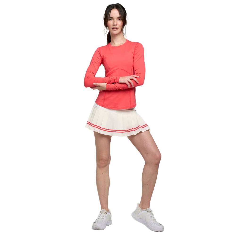 Lija Women's Nevo Club Skort 13-Inch (White/Cayenne) - RacquetGuys.ca