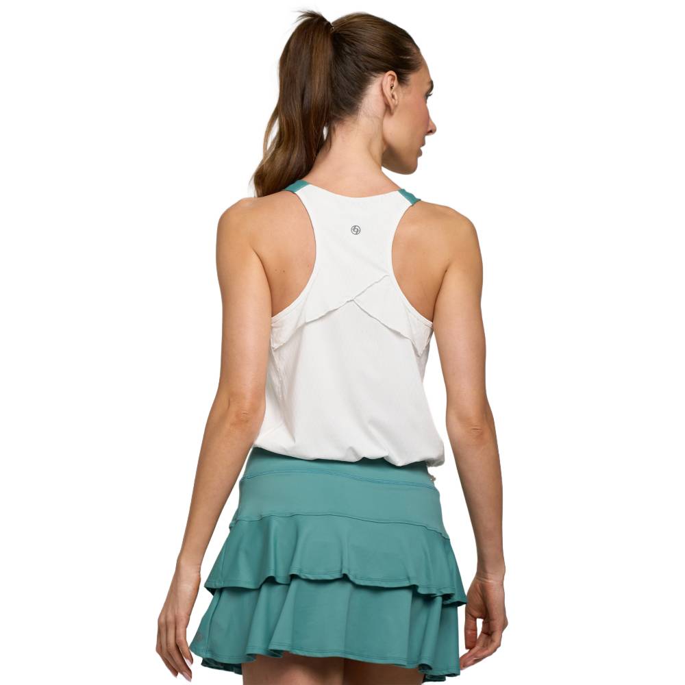 Lija Women's Slick Core Tank Top (White/Algae) - RacquetGuys.ca