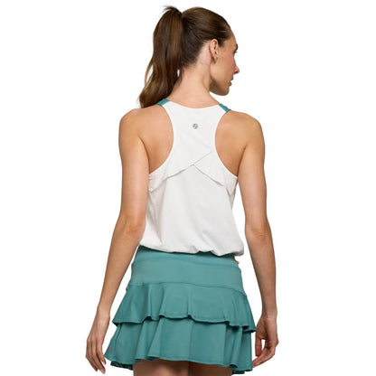 Lija Women's Slick Core Tank Top (White/Algae) - RacquetGuys.ca