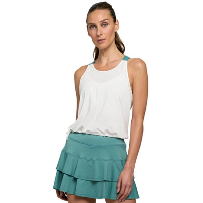 Lija Women's Slick Core Tank Top (White/Algae) - RacquetGuys.ca