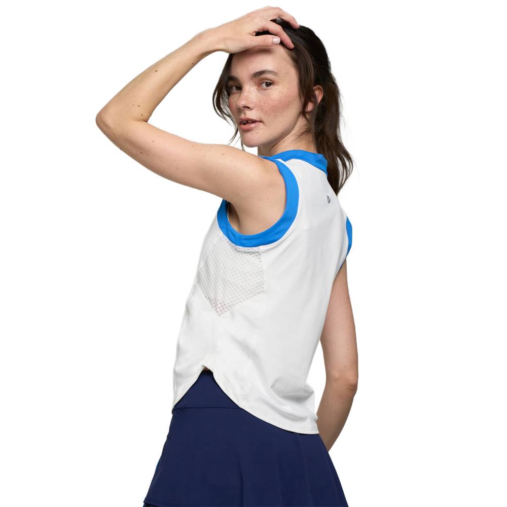 Lija Women's Elite Race Tank Top (White/Cornflower) - RacquetGuys.ca