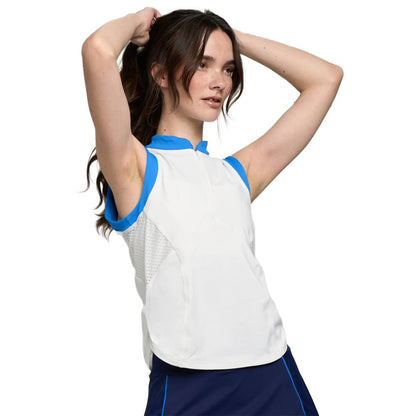 Lija Women's Elite Race Tank Top (White/Cornflower) - RacquetGuys.ca