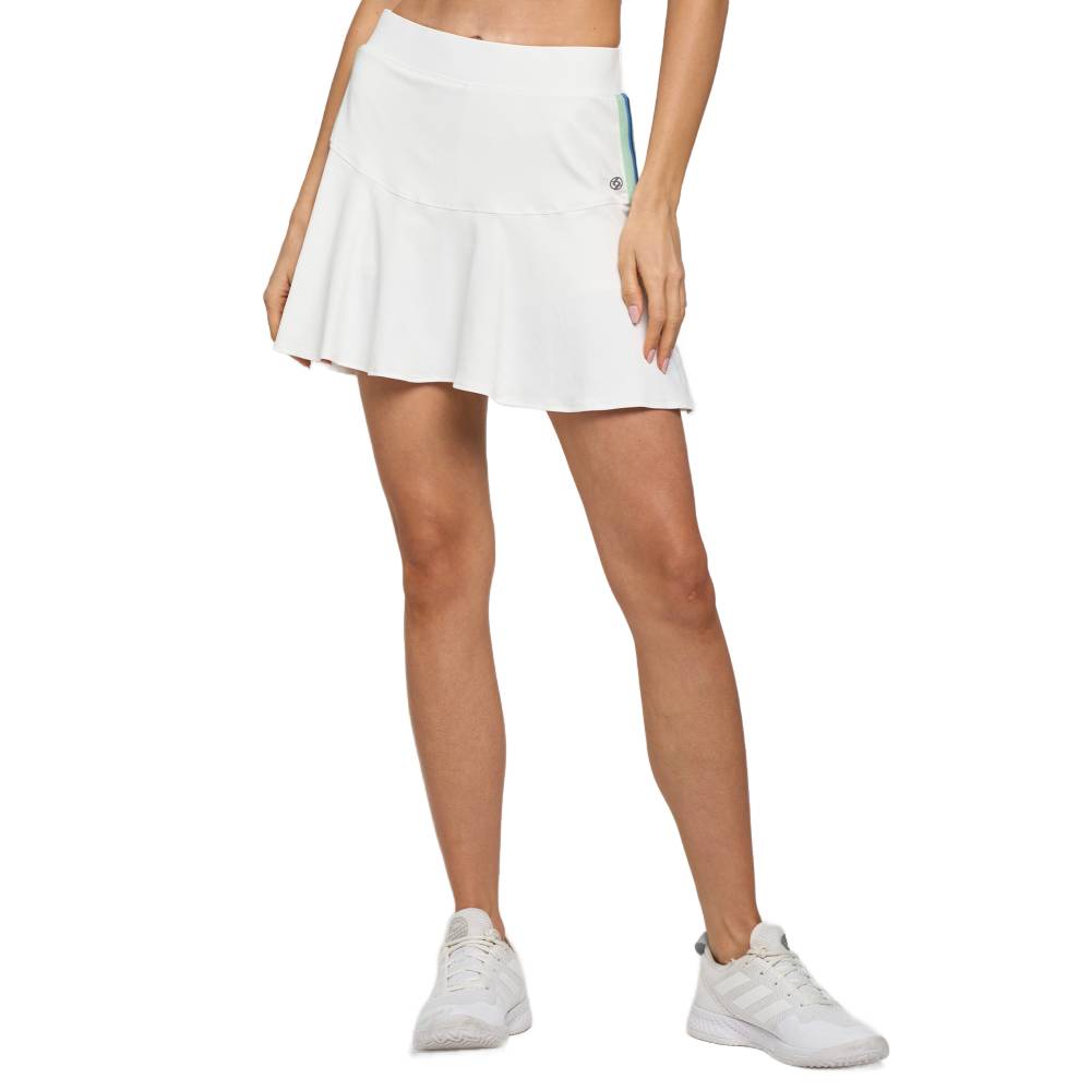 Lija Women's Nevo Dash Skort (White/Multi) - RacquetGuys.ca