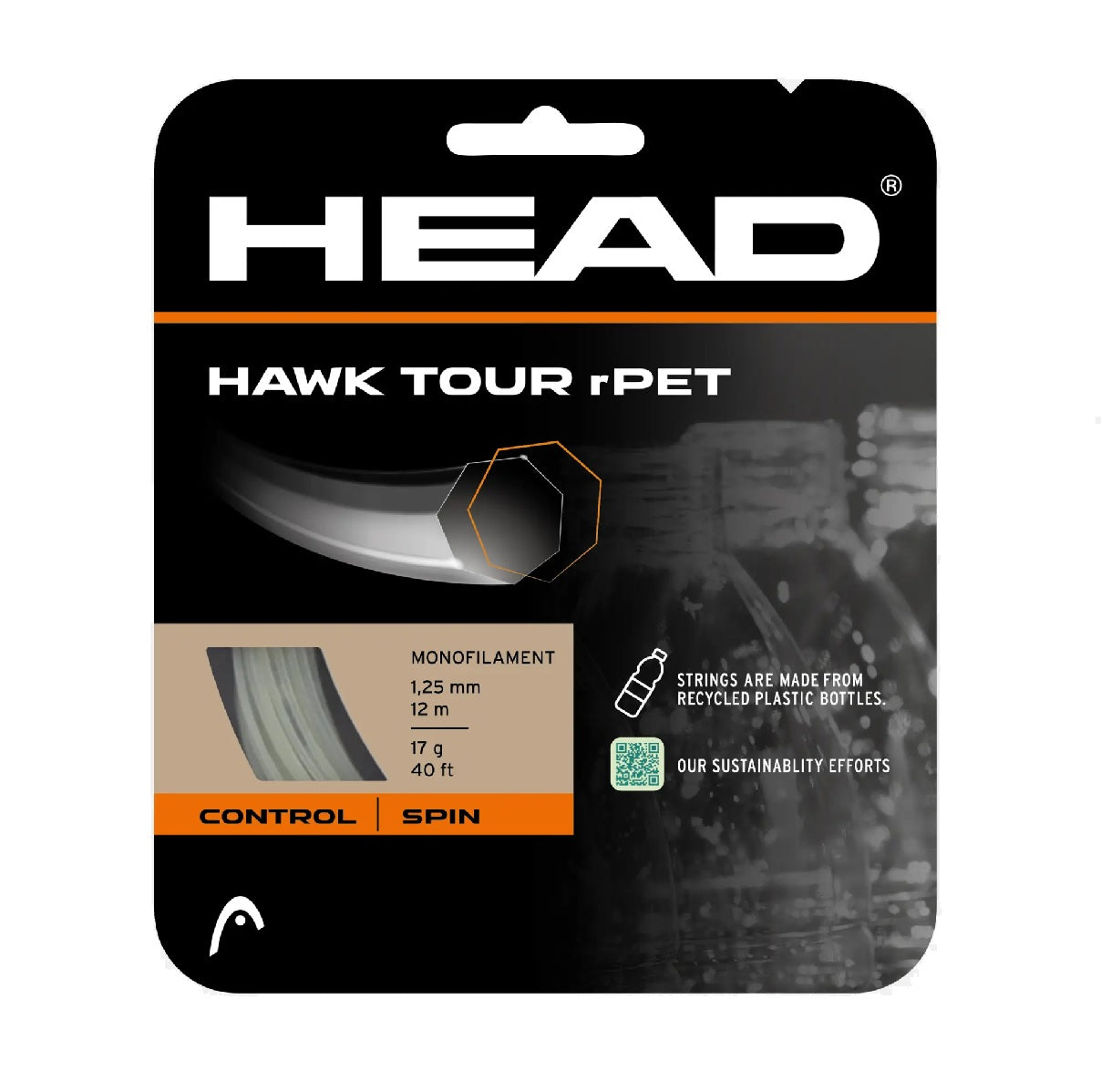 Head Hawk Tour rPet 17/1.25 Tennis String Natural - RacquetGuys.ca
