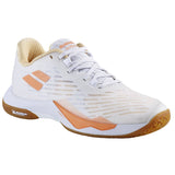 Babolat Shadow Tour Women's Indoor Court Shoe (White/Yellow) - RacquetGuys.ca