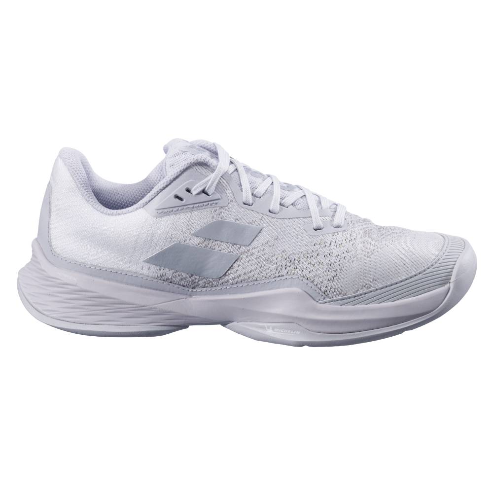 Babolat Jet Mach 3 AC Women's Tennis Shoe (White/Grey) - RacquetGuys.ca