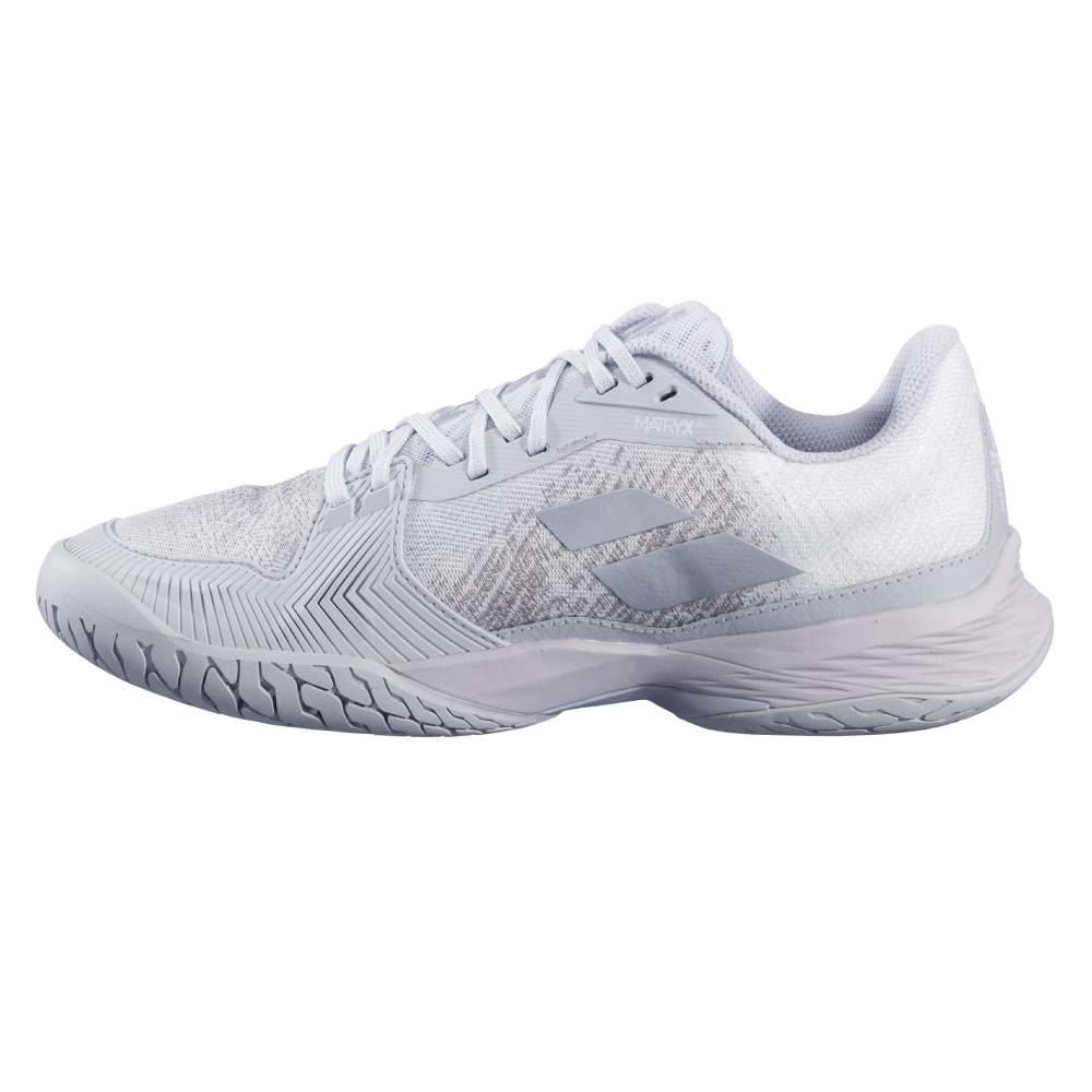 Babolat Jet Mach 3 AC Women's Tennis Shoe (White/Grey) - RacquetGuys.ca