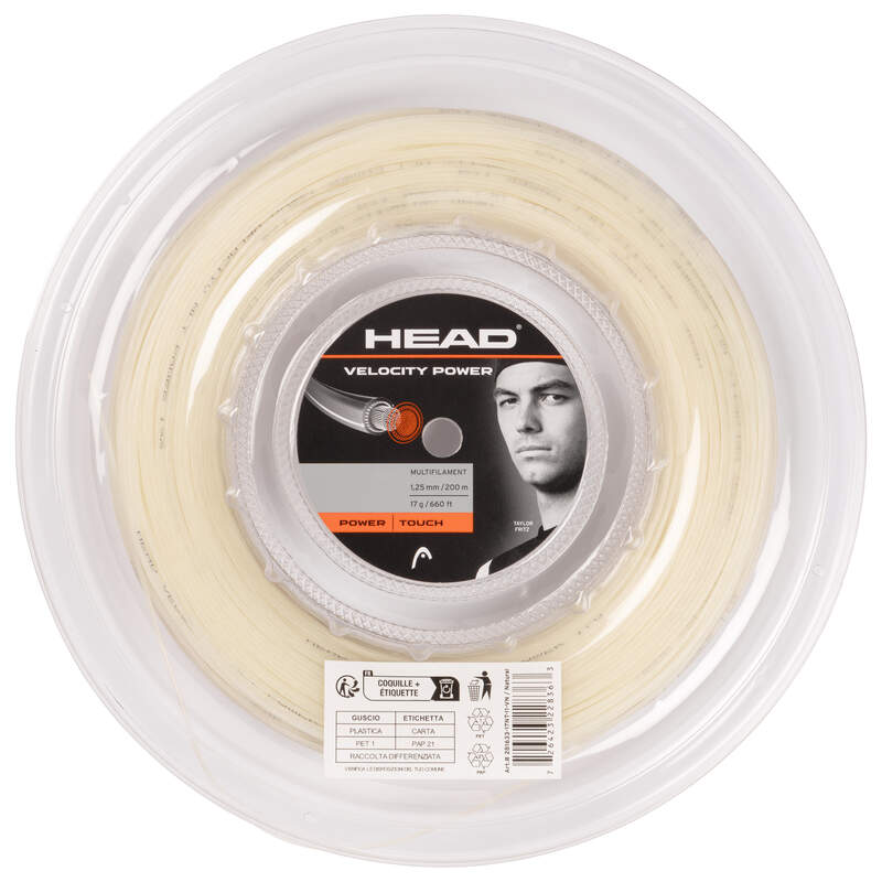 Head Velocity Power 17/1.25 Tennis String Reel (Natural) - RacquetGuys.ca