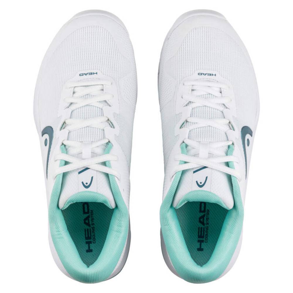 Head Revolt Evo 2.0 Women's Tennis Shoe (White/Turquoise) - RacquetGuys.ca