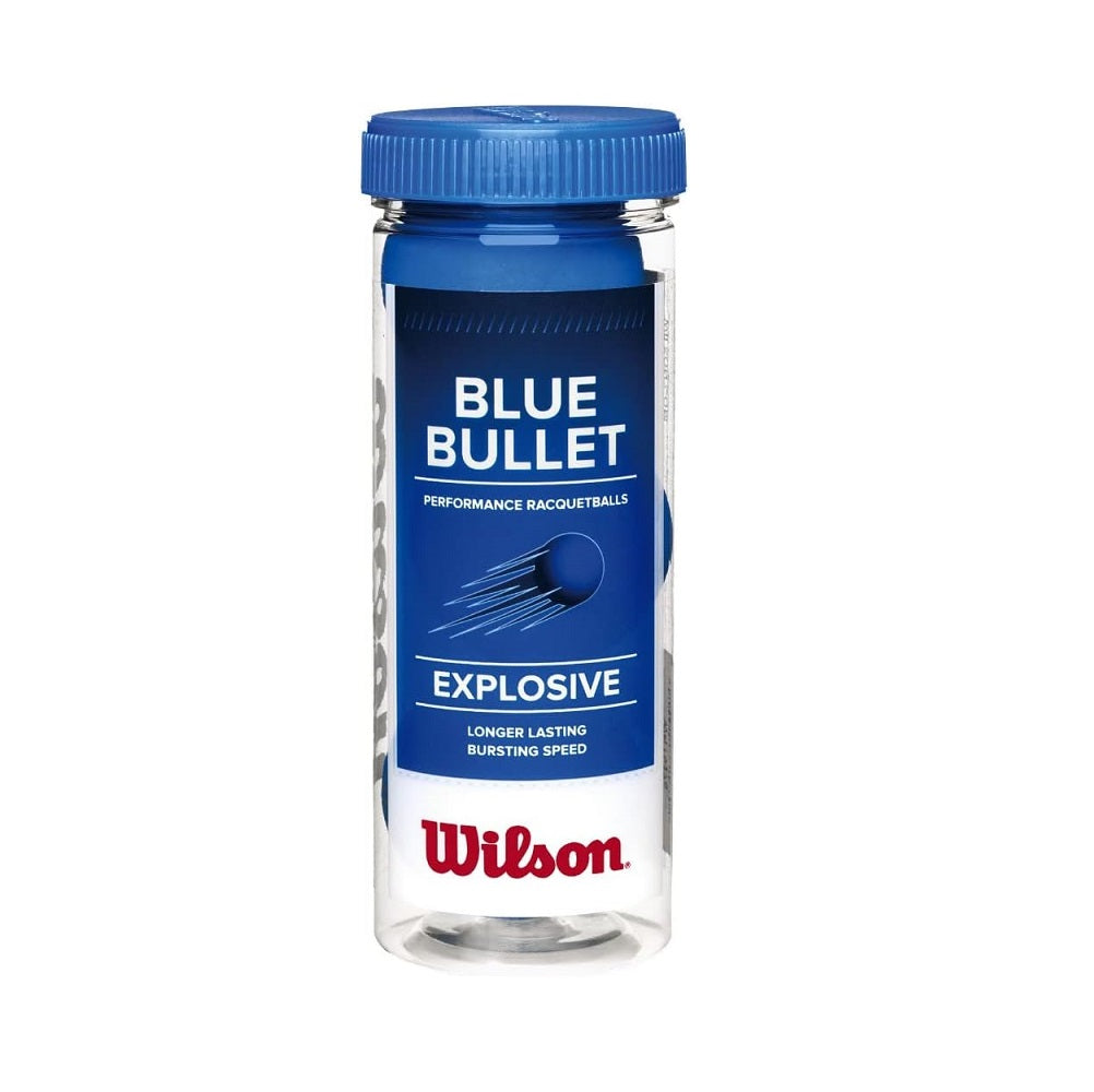 Wilson Blue Bullet Racquetballs 3 Ball Can - RacquetGuys.ca