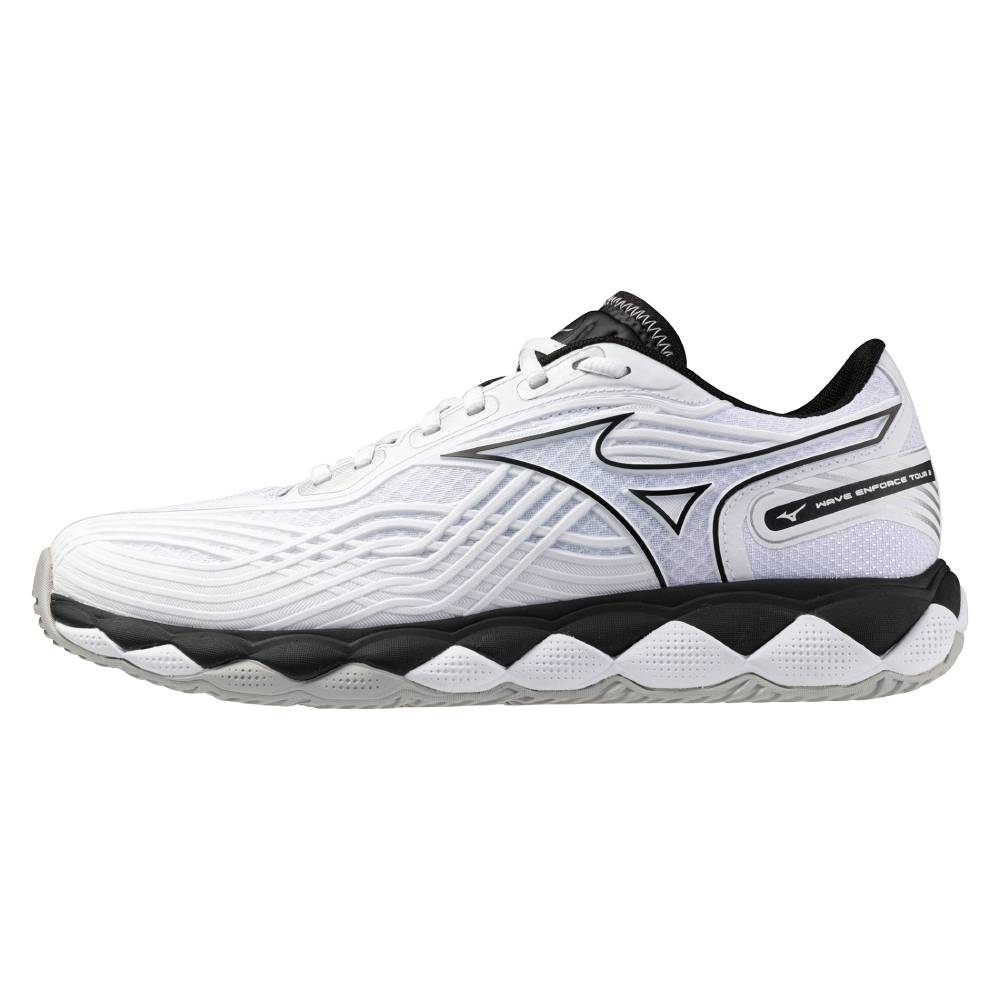 Mizuno Wave Enforce Tour 2 AC Men's Tennis Shoe (White/Black) - RacquetGuys.ca