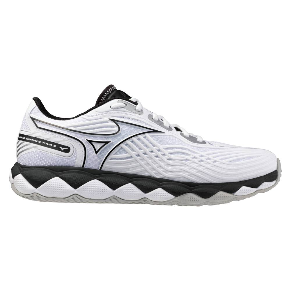 Mizuno Wave Enforce Tour 2 AC Men's Tennis Shoe (White/Black) - RacquetGuys.ca