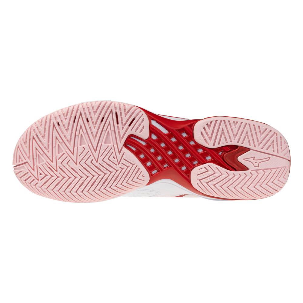 Mizuno Wave Exceed Tour 7 AC Women's Tennis Shoe (White/Fiery Red) - RacquetGuys.ca