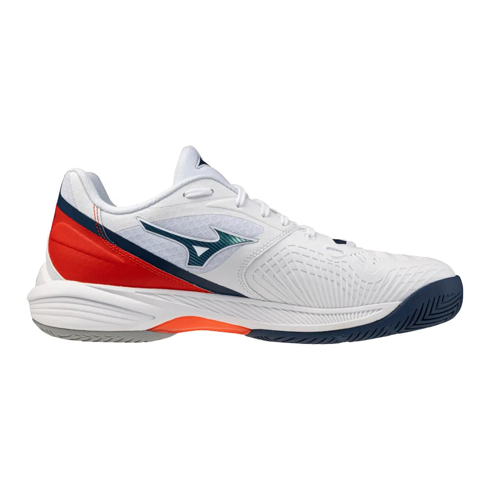 Mizuno Neo Ace AC Men's Tennis Shoe (White-Insignia Blue) - RacquetGuys.ca