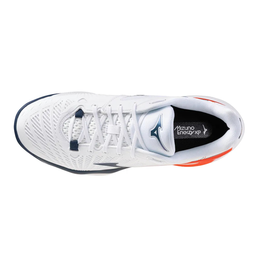 Mizuno Neo Ace AC Men's Tennis Shoe (White-Insignia Blue) - RacquetGuys.ca