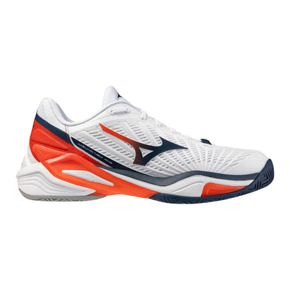 Mizuno Neo Ace AC Men's Tennis Shoe (White-Insignia Blue) - RacquetGuys.ca