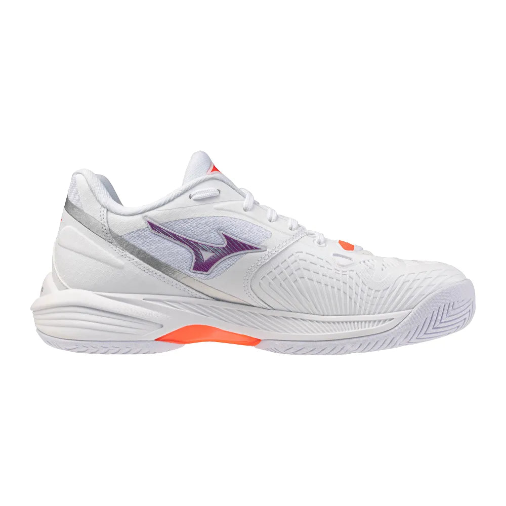 Mizuno Neo Ace AC Women's Tennis Shoe (White-Dahlia) - RacquetGuys.ca