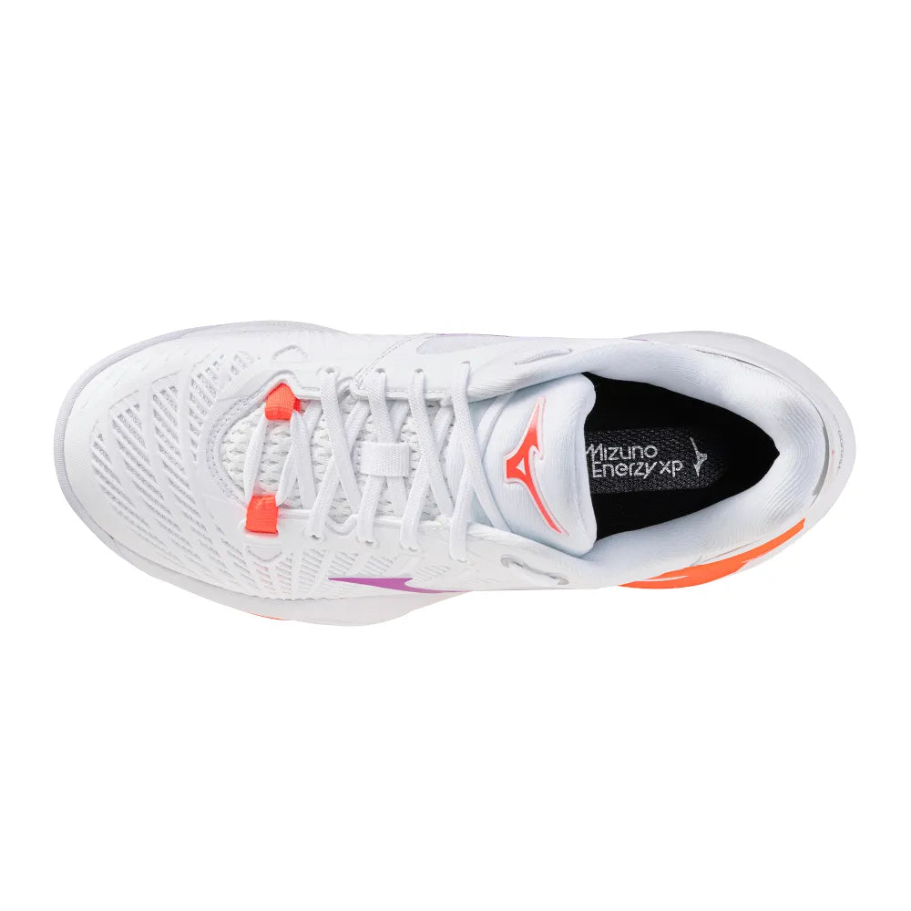 Mizuno Neo Ace AC Women's Tennis Shoe (White-Dahlia) - RacquetGuys.ca