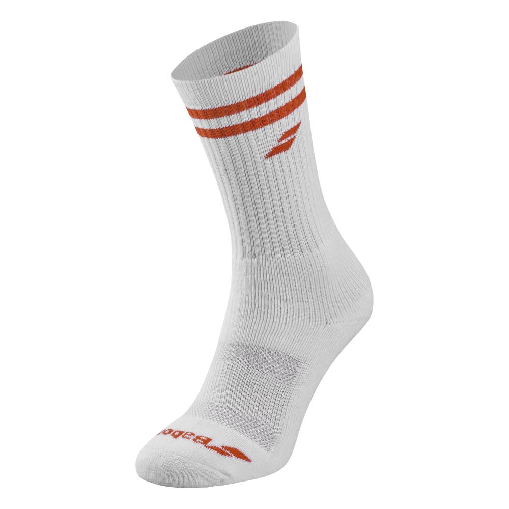 Babolat Socks Team Single (White/Red) - RacquetGuys.ca