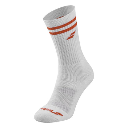 Babolat Socks Team Single (White/Red) - RacquetGuys.ca