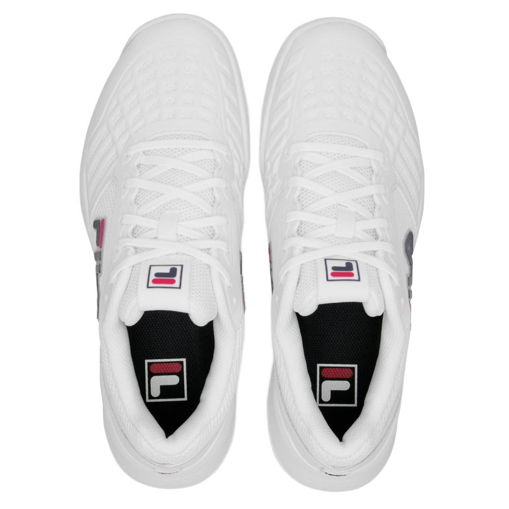 Fila Axilus 3 Women's Tennis Shoe (White/Navy) - RacquetGuys.ca