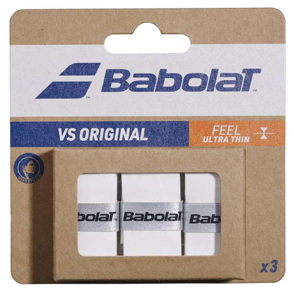 Babolat VS Original Overgrip 3 Pack (White) - RacquetGuys.ca