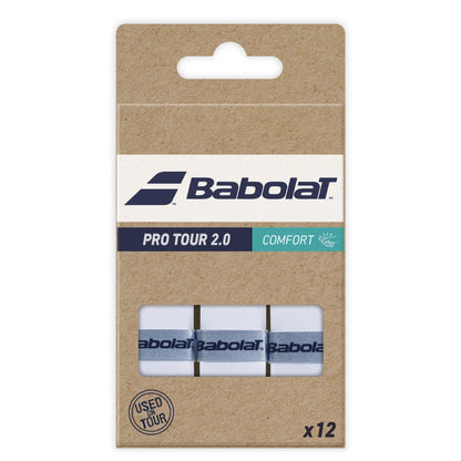 Babolat Pro Tour 2.0 Overgrip 12 Pack (White) - RacquetGuys.ca