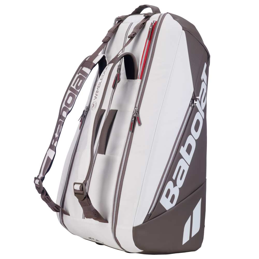 Babolat Pure Wimbledon 9 Pack Racquet Bag (White/Brown) - RacquetGuys.ca