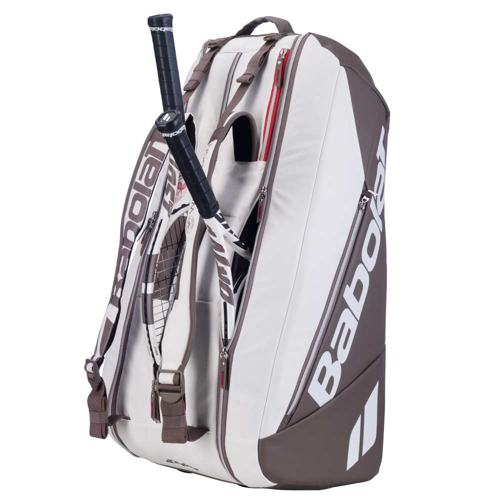 Babolat Pure Wimbledon 9 Pack Racquet Bag (White/Brown) - RacquetGuys.ca