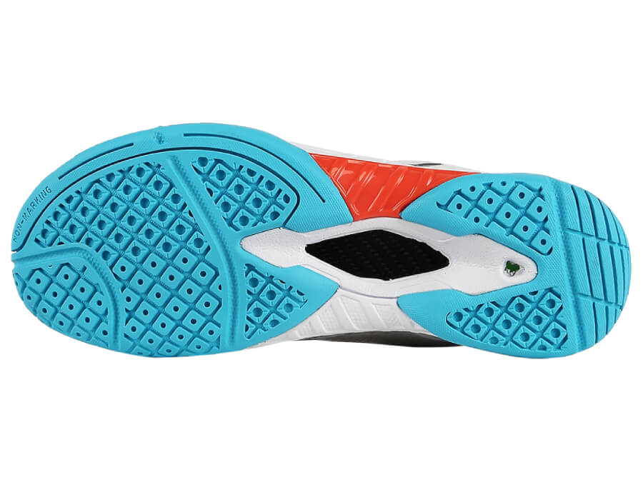 Victor S82II-AS Men's Indoor Court Shoe (Bright White/Glossy Silver/Blue Light) - RacquetGuys.ca