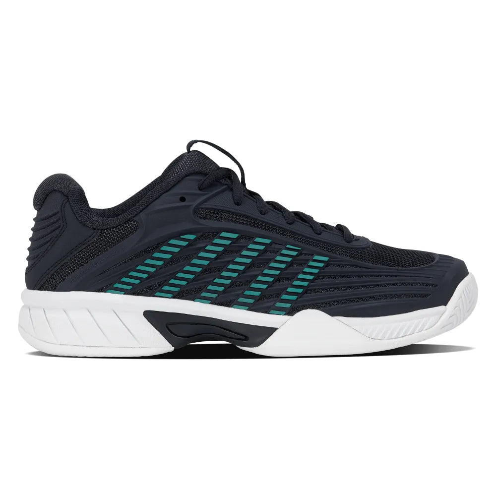 K-Swiss Hypercourt Express 3 Junior Tennis Shoe (Carbon/Baltic/White) - Description - RacquetGuys.ca